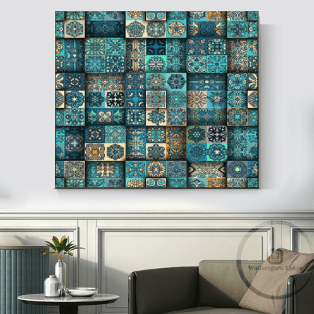 Ankara Blue Abstract Wall Art