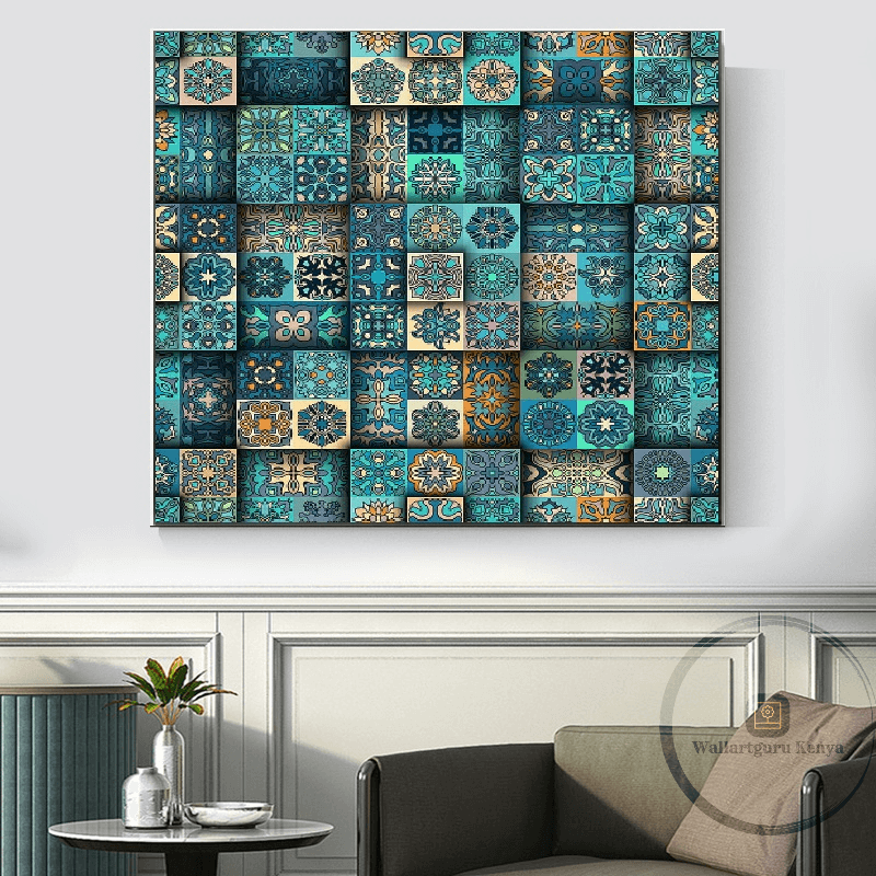 Ankara Blue Abstract Wall Art Ankara Blue Abstract Wall Art