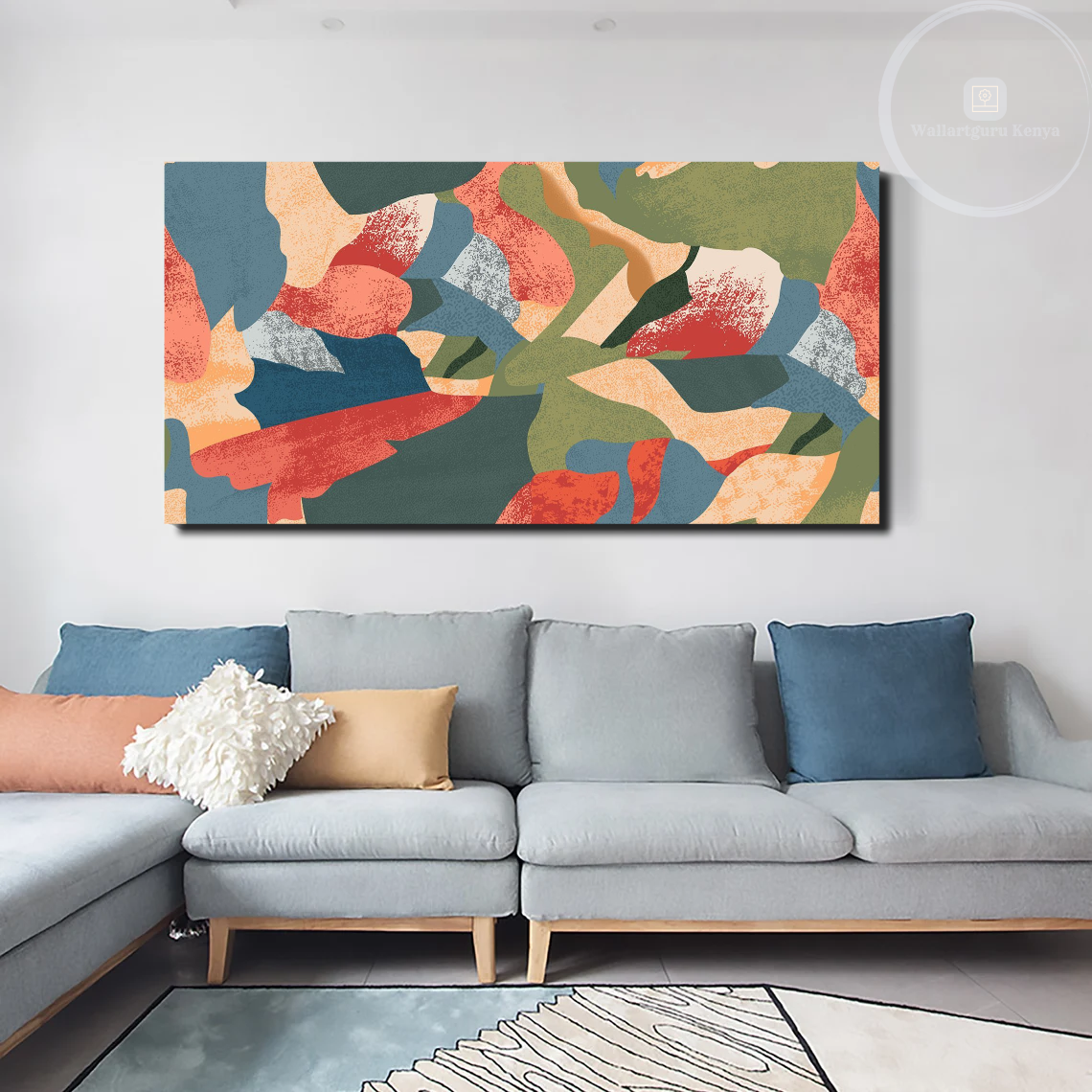 abstract calm blue red