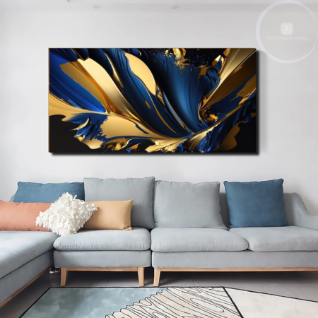 Strong blue gold abstract
