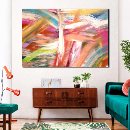 The Pink Multicolor Abstract Canvas Art