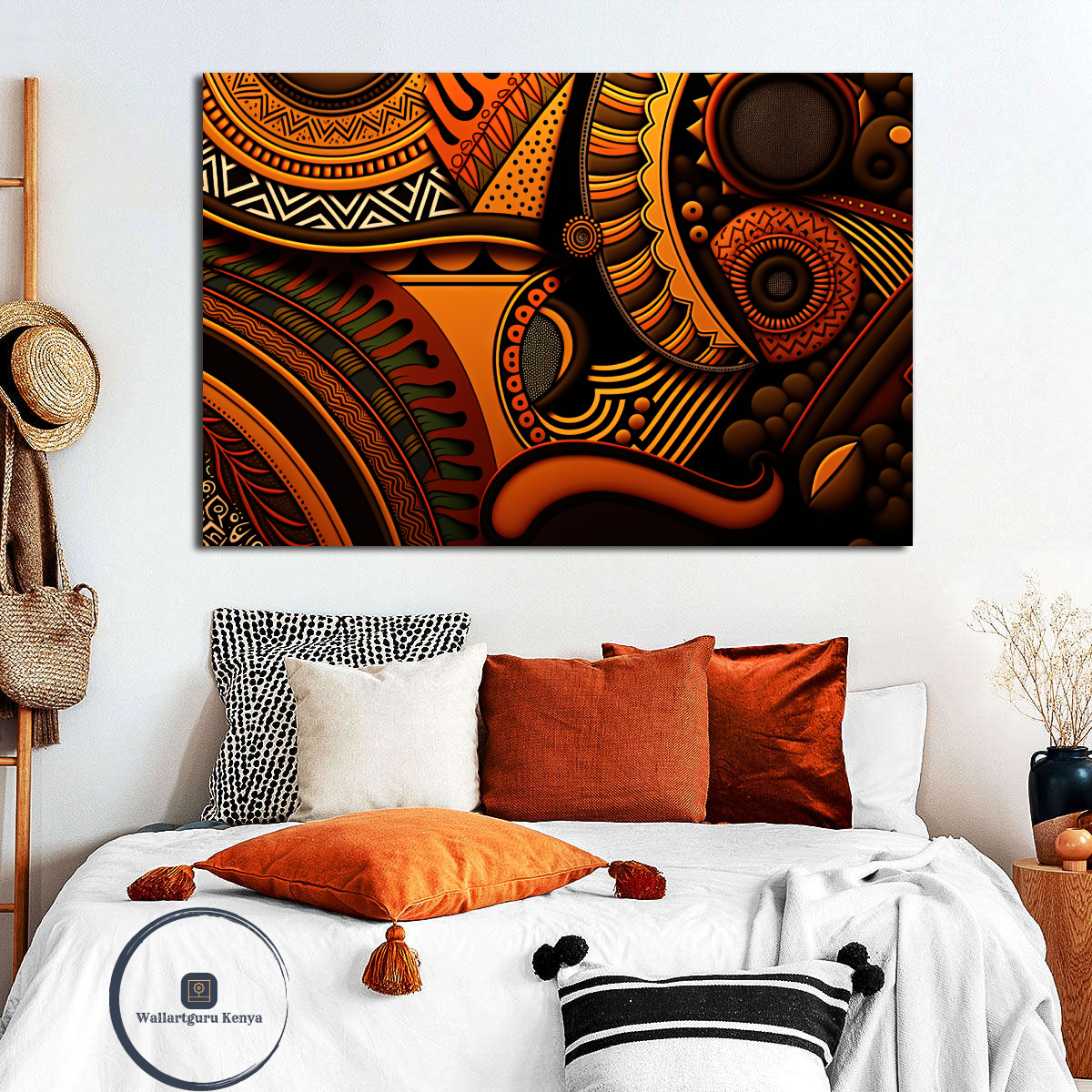 background-illustration-with-african-patterns-print-with-african-colors-generative-ai