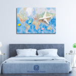 air plane canvas art world map blue art painting Nairobi