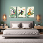 Tigers Kids Room Set Canvas Wall Art