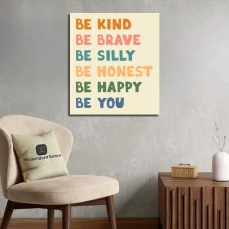 be kind, canvas art, mental health, happiness