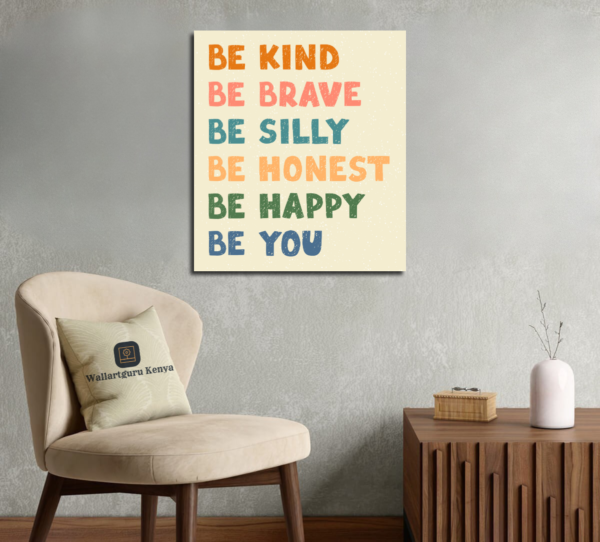 be kind, canvas art, mental health, happiness