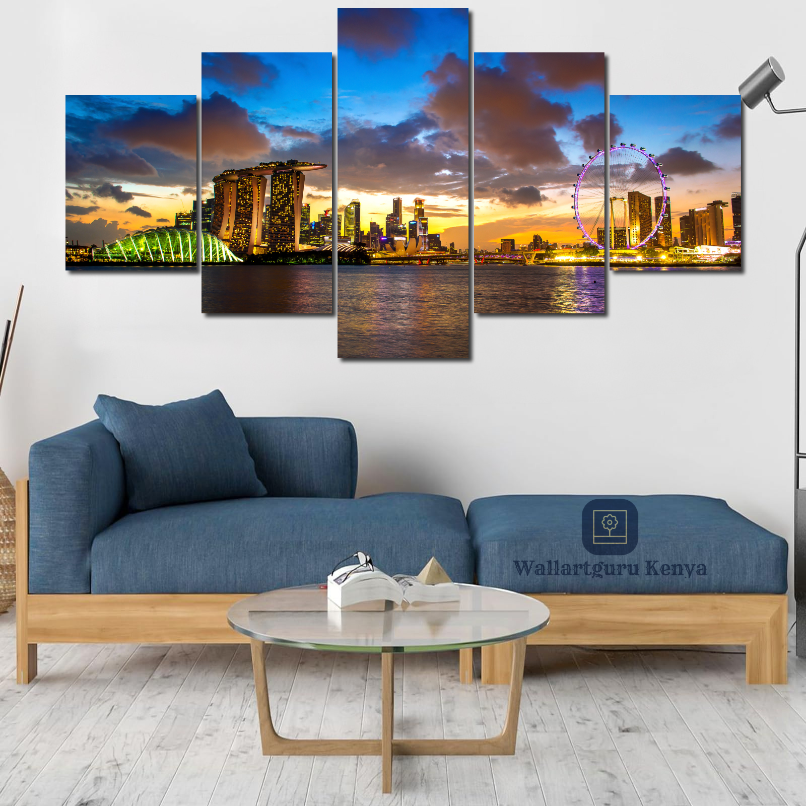 canvas art panel set Nairobi Kenya Singapore city