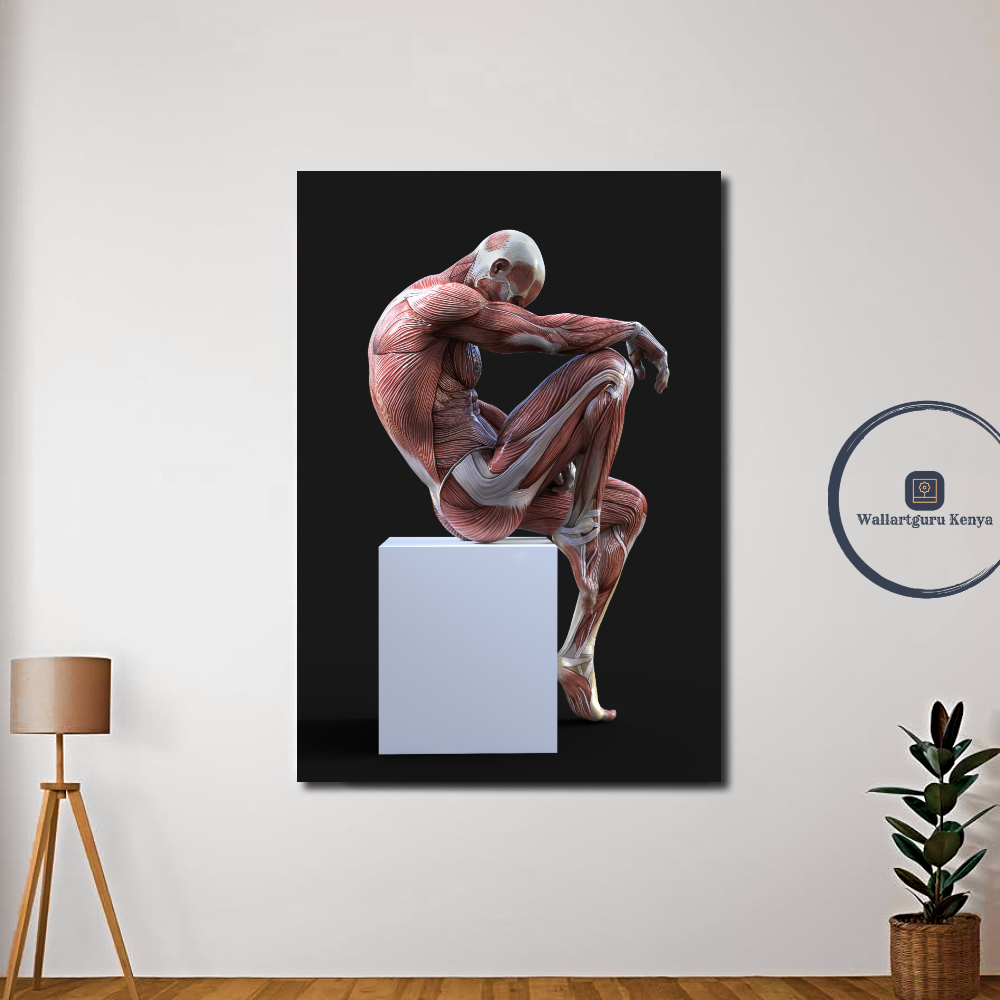 muscle man pondering