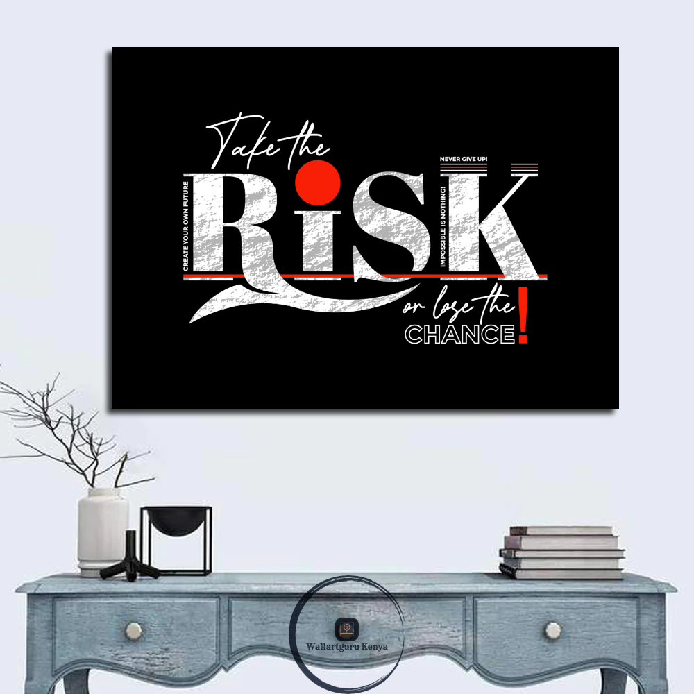 risk quote risk, quote, motivation, discipline, entrepreneur, canvas, art