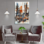 Abstract city street canvas Art painting Nairobi Kenya