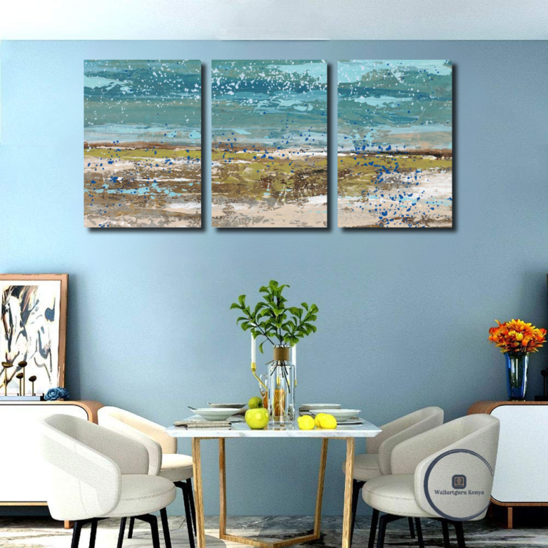 Blue Abstract Canvas Set - Wallart Guru