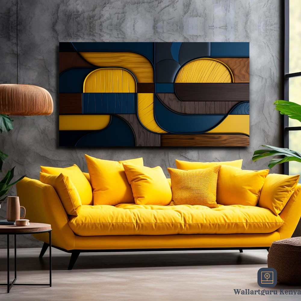 yellow orange abstract art painting Kenya canvas print Nairobi