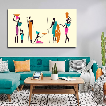 minimalist cultural African Art canvas painting Nairobi Kenya