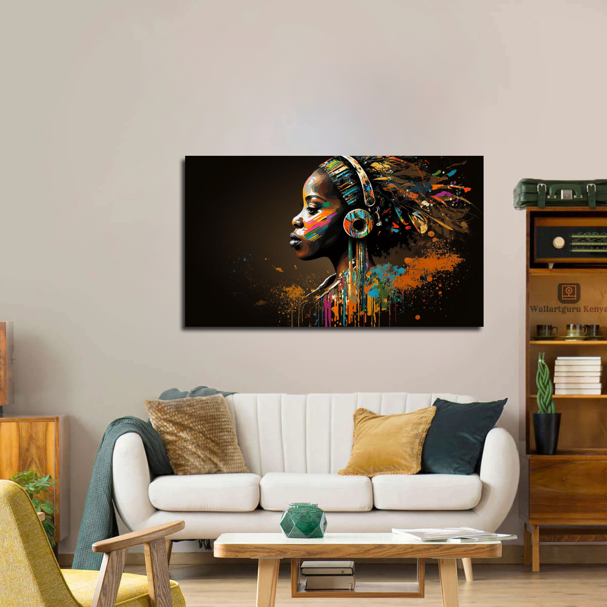 lady music headphones