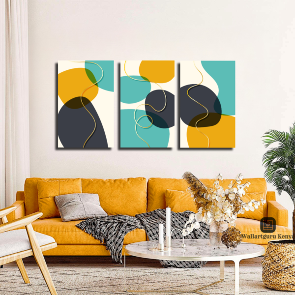 mustard teal canvas set Kenya Nairobi painting