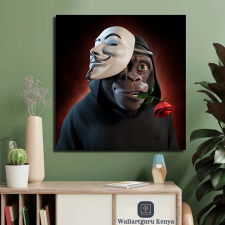 monkey love art valentine canvas art Nairobi Kenya painting