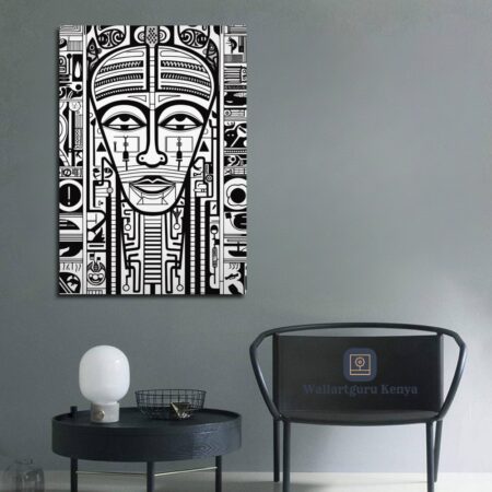 black white abstract art Nairobi Canvas art wall art Kenya wall decor interior