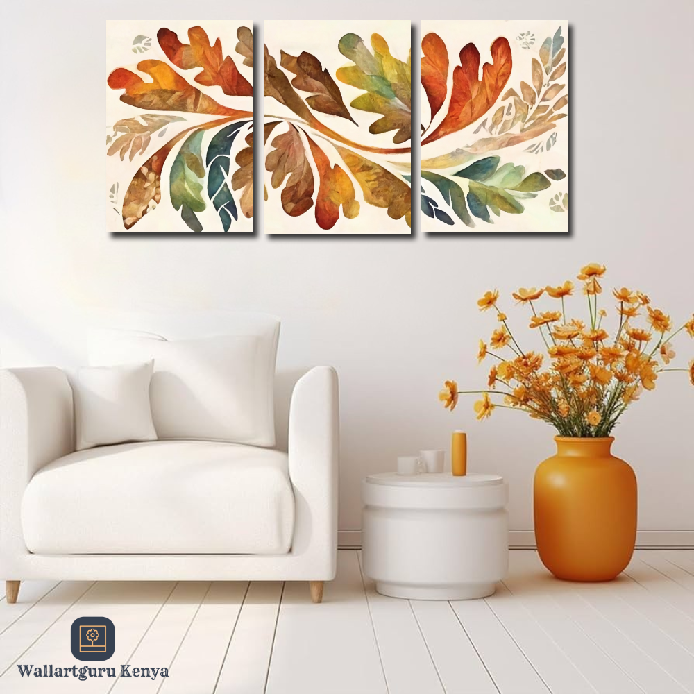abstract 159 set floral abstract art set Nairobi Canvas art wall art Kenya interior decor wall hanging