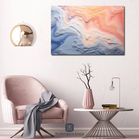 pink blue abstract art Nairobi Canvas art wall art Kenya interior decor wall hanging