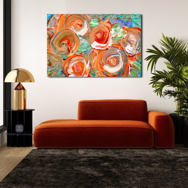 canvas art orange abstract Nairobi Kenya abstract interior decor wall art Kenya