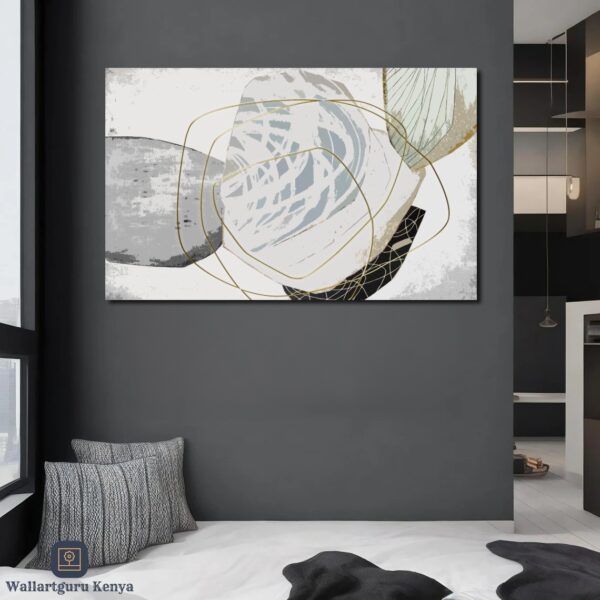 black white abstract canvas wall art Kenya
