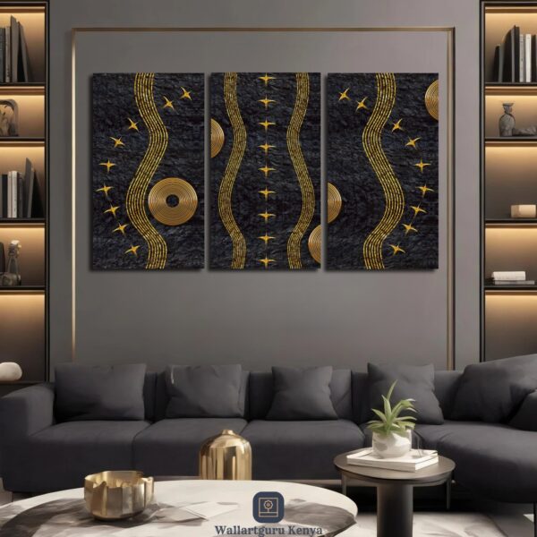 canvas art set abstract Nairobi Kenya abstract interior decor wall art Kenya gold