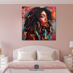 abstract woman vibrant art Nairobi Canvas art wall art Kenya wall decor interior