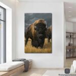 Bison buffalo bull art Nairobi Canvas Wall hanging Kenya