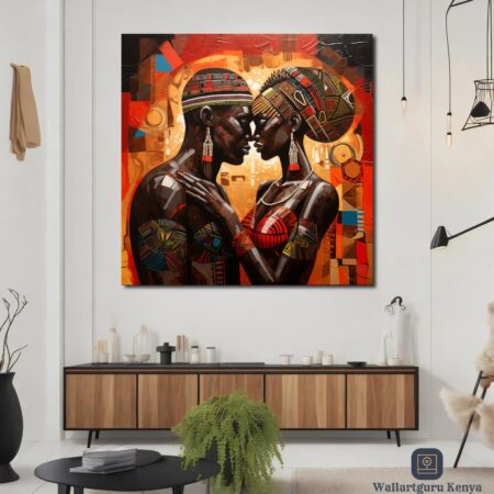black couple canvas wall art Kenya