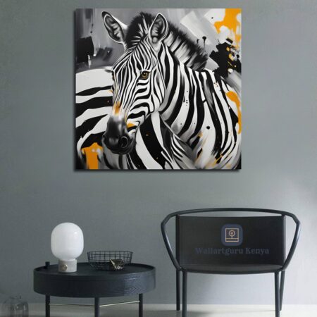 colored zebra canvas art wall decor Nairobi Kenya black white