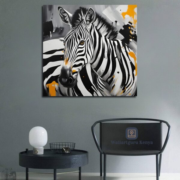 colored zebra canvas art wall decor Nairobi Kenya black white