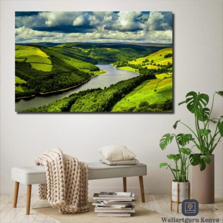 nature green river mountain canvas art Nairobi wall art Kenya