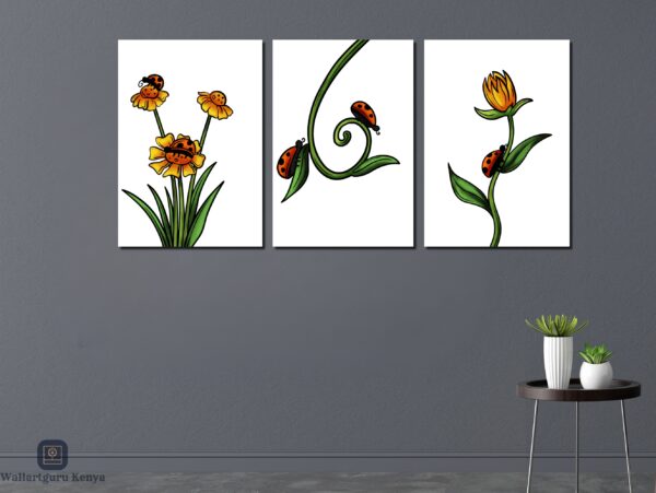 nature art ladybird canvas set minimalist Kenya Nairobi art painting