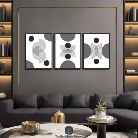 black white canvas set minimalist Kenya Nairobi art painting