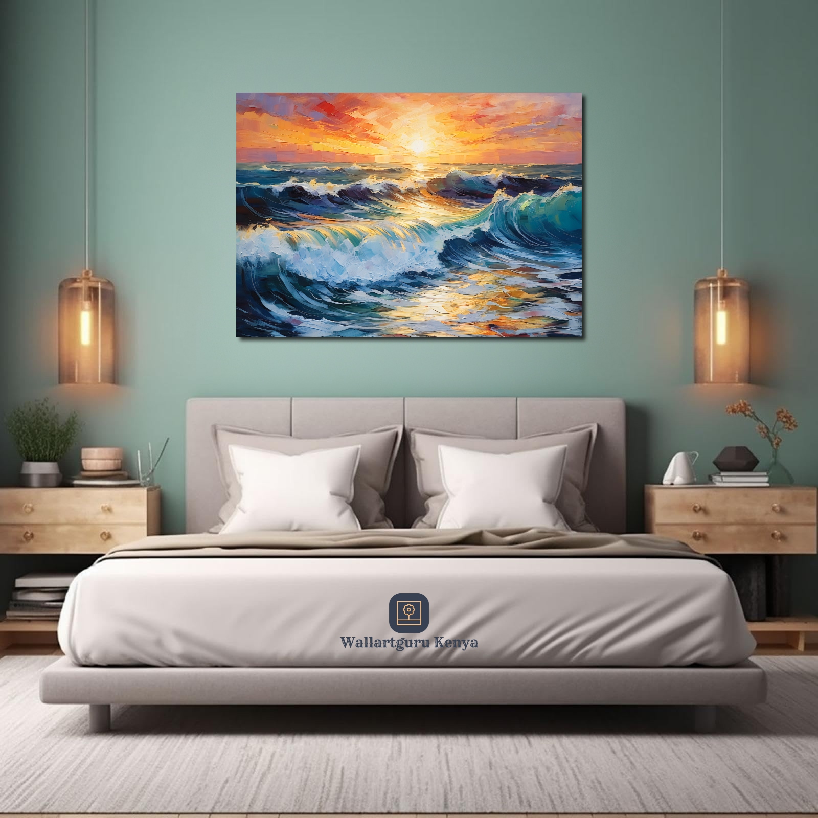 Version 1.0.0 Ocean waves nature abstract art Nairobi Canvas art wall art Kenya