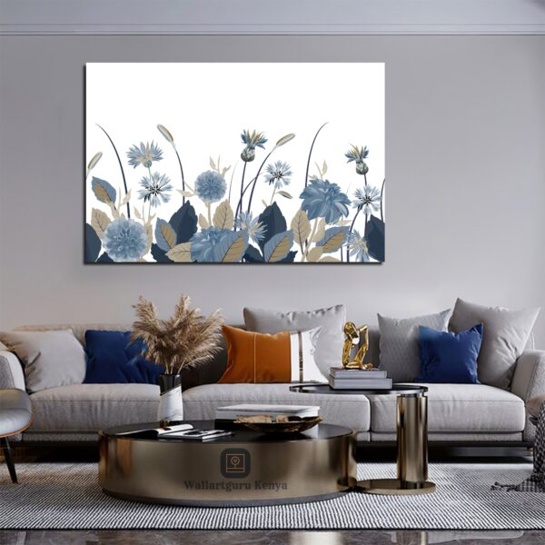 purple minimalist flowers canvas wall art Kenya Nairobi