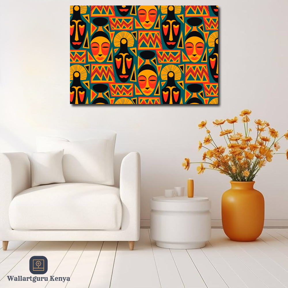 cultural African canvas wall art Kenya Nairobi art