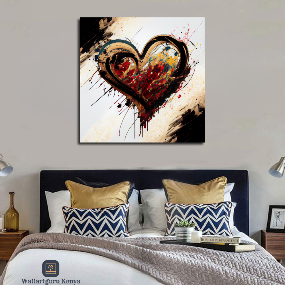 abstract love heart canvas art set abstract Nairobi Kenya abstract interior decor wall art Kenya love