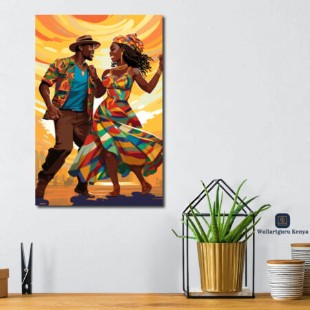 African couple dance canvas art Kenya Nairobi wall art