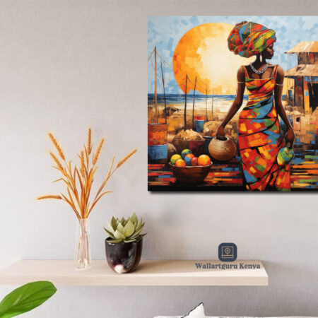 African model kitenge canvas art Kenya wall at wall décor Nairobi paintings