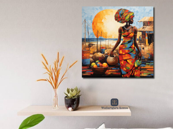 African model kitenge canvas art Kenya wall at wall décor Nairobi paintings