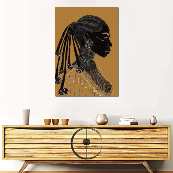 bold African girl canvas wall art brown nude art Nairobi Kenya