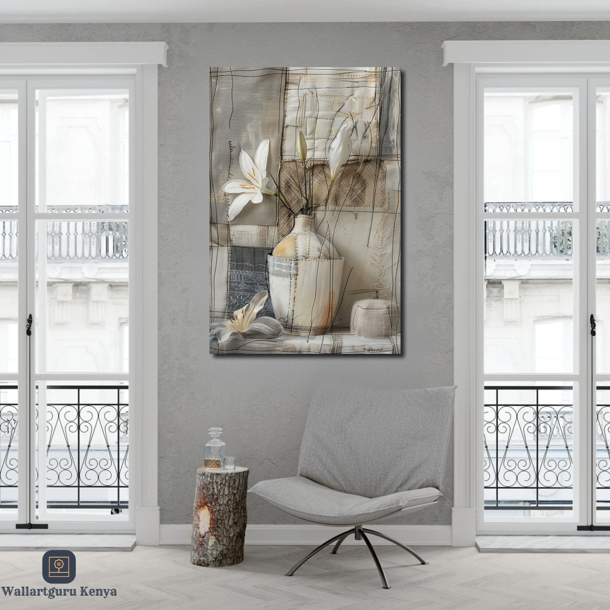 rustic vase rustic vintage canvas art Kenya wall art Nairobi