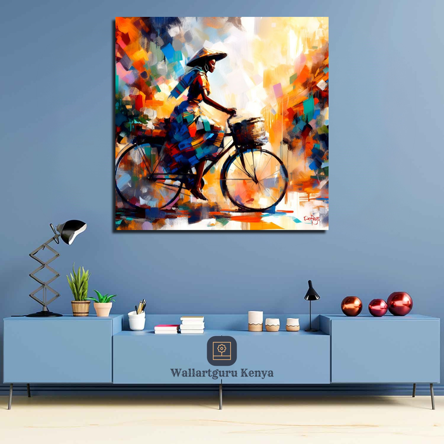 Mama's strength African woman art canvas wall at Kenya Nairobi