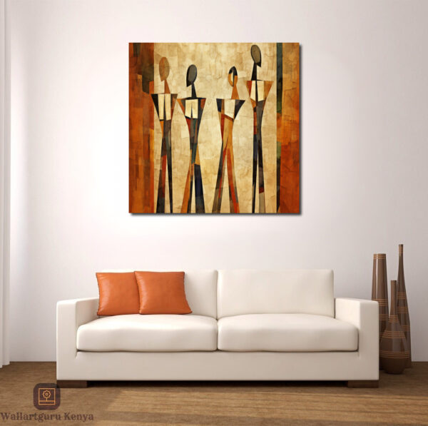 African art canvas Kenya Nairobi brown