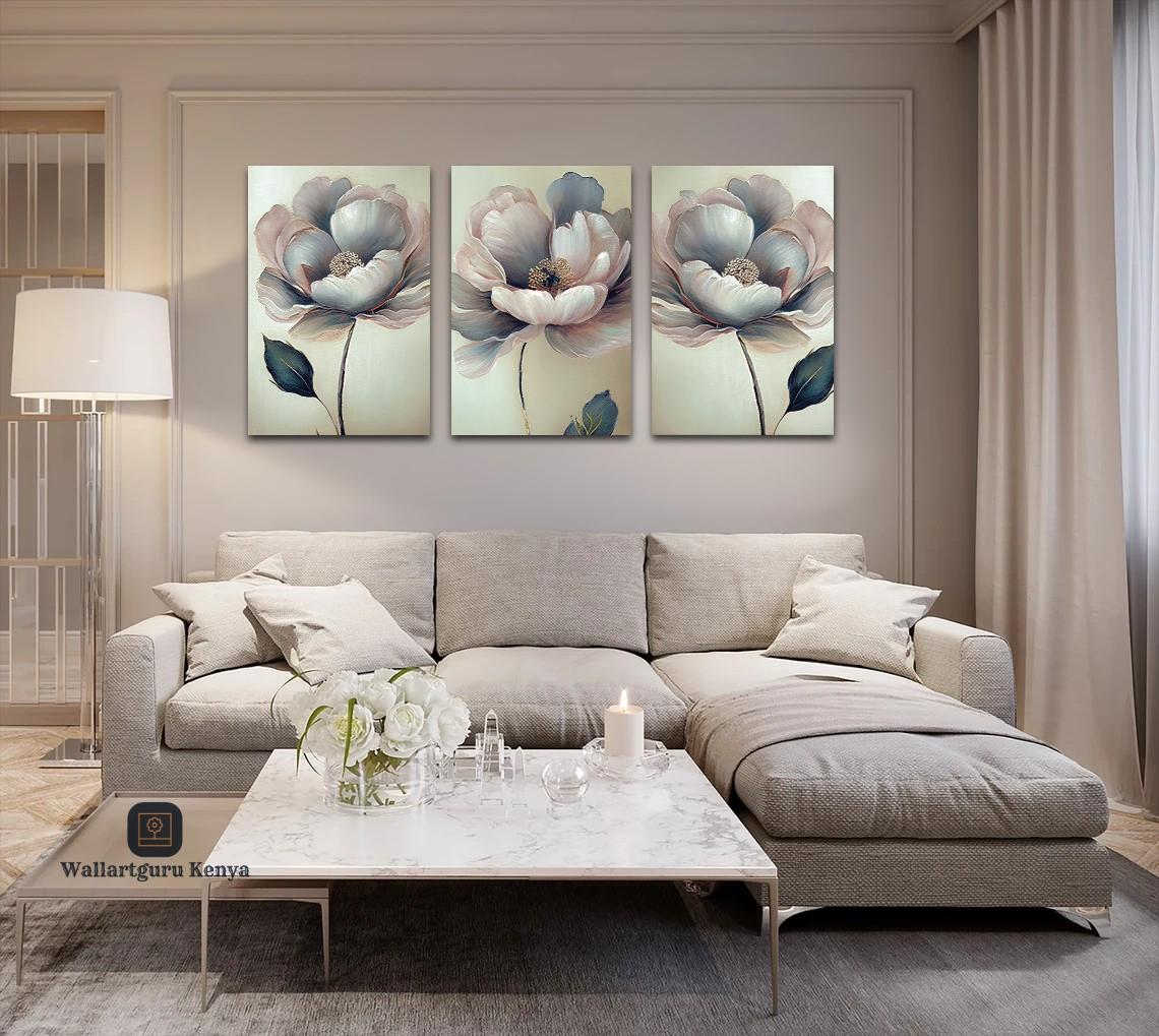 abstract 303 flower canvas set wall hanging Nairobi Kenya