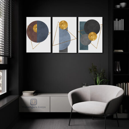 grey canvas gold wall hanging painting Nairobi Kenya