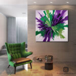 purple art, green abstract art canvas Kenya Wall art