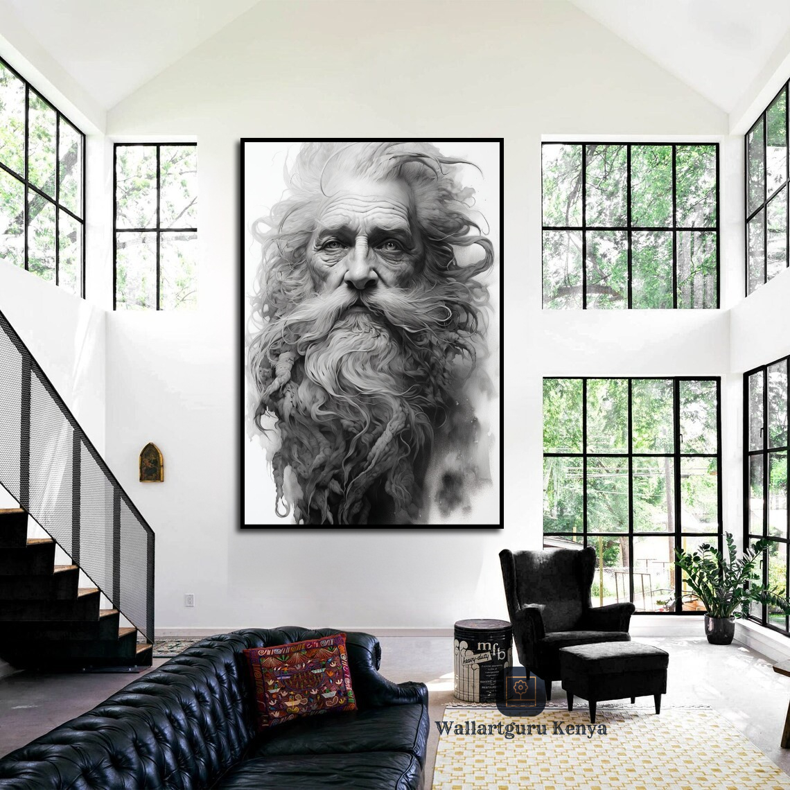 Abrahamaic Illustration surreal art Kenya canvas wall hanging painting