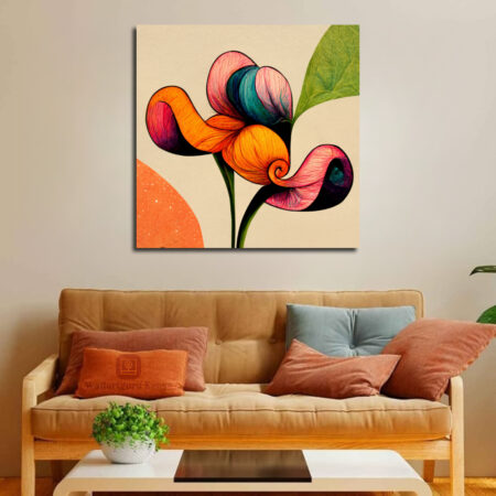 orange beige flower art on canvas Kenya